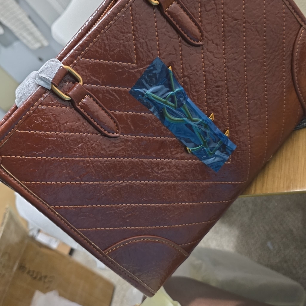 Brown Quilted Leather Women's Bag